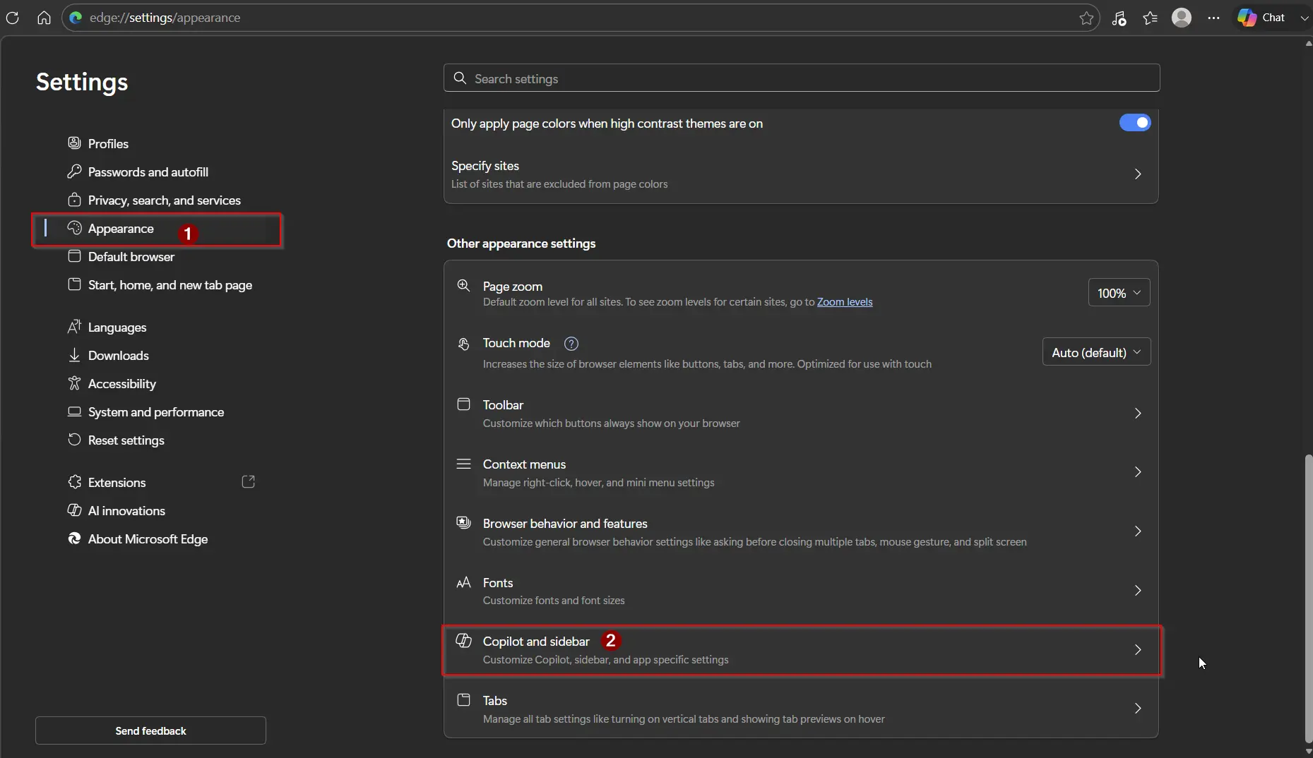 Copilot ve Kenar Çubuğu